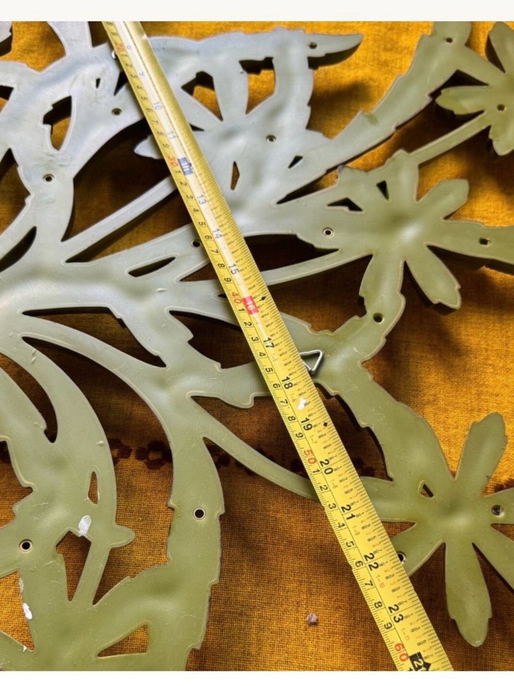 Syroco Floral HUGE Wall Hanging Retro 1962 Flower Power Decor VTG Green/Yellow - Picture 3 of 3